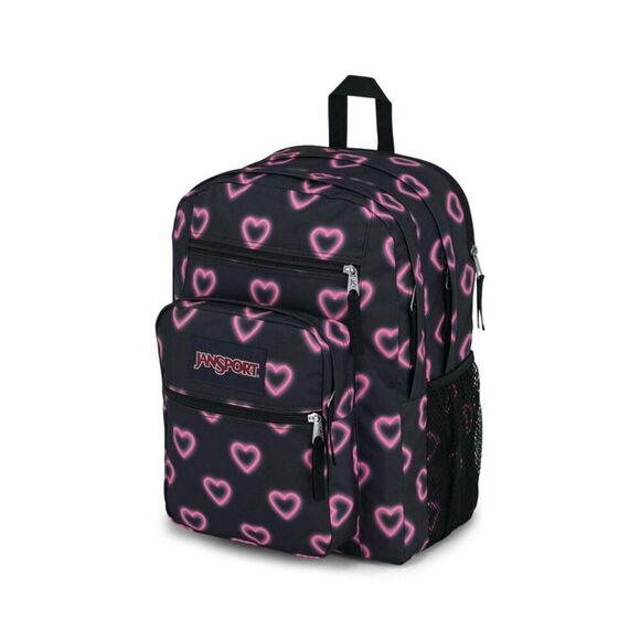 Open Box - JanSport - Big Student School Backpack fo Happy Hearts Black - Picture 2 of 5